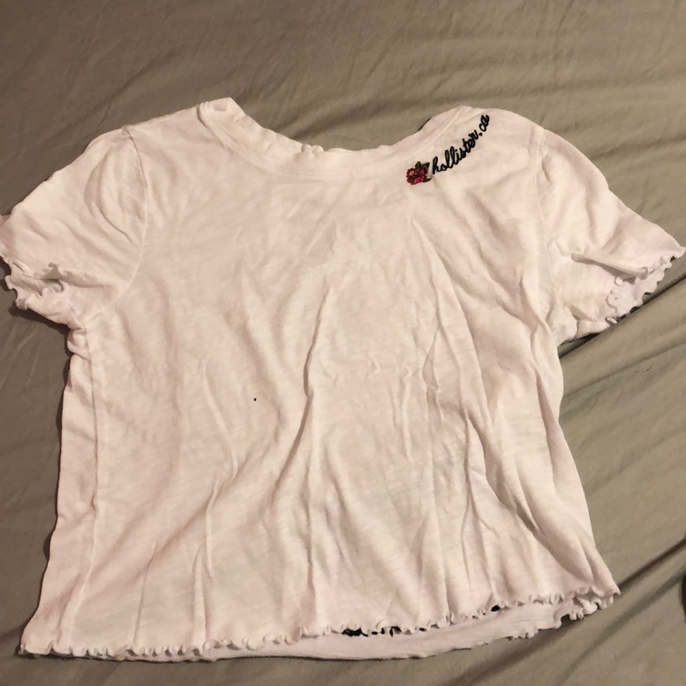 White Hollister cropped top
